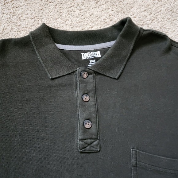 Duluth Trading No Polo Shirt Mens 3XLT Tall Long Sleeve Green - Picture 3 of 9